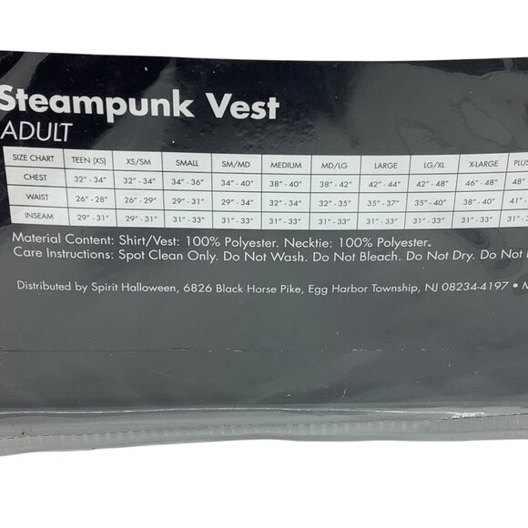 Steampunk Vest Costume With Attached Sleeves Adult L/XL Spirit Halloween NWT NEW - Picture 6 of 6